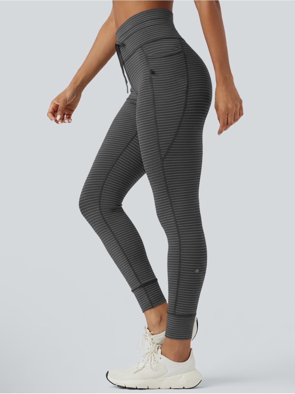 HALARA Charcoal Striped High-Waist Leggings
